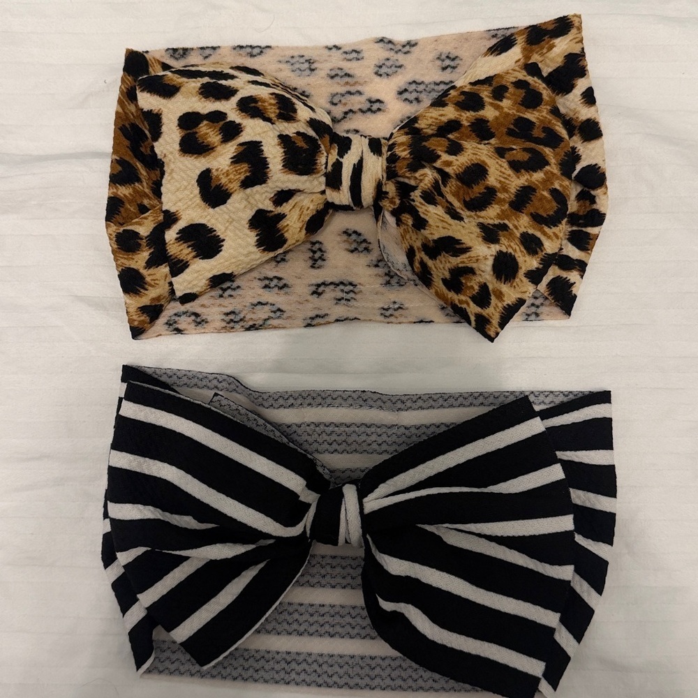 Leopard and Striped Kids Headband Set - Picture 2 of 3
